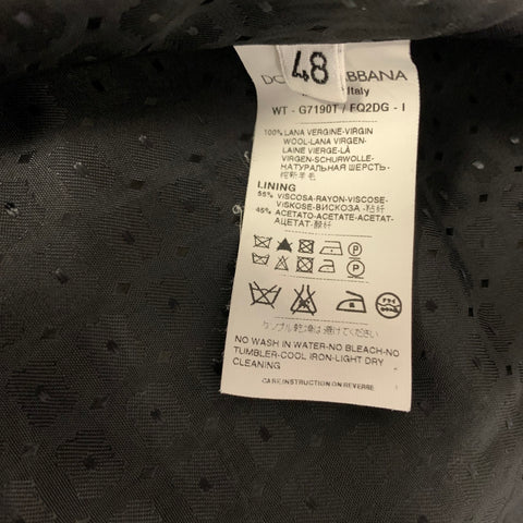 DOLCE & GABBANA Chest Size 38 Size 38 Black White Plaid Wool Vest