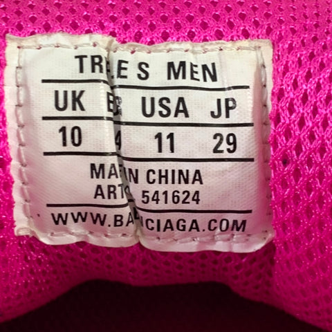 BALENCIAGA Size 11 Pink Red Triple S Mesh Lace Up Sneakers