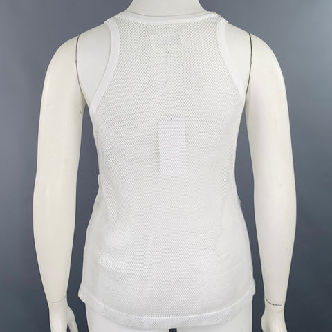 MAISON MARGIELA Size L White Cotton Fringe Tank Casual Top