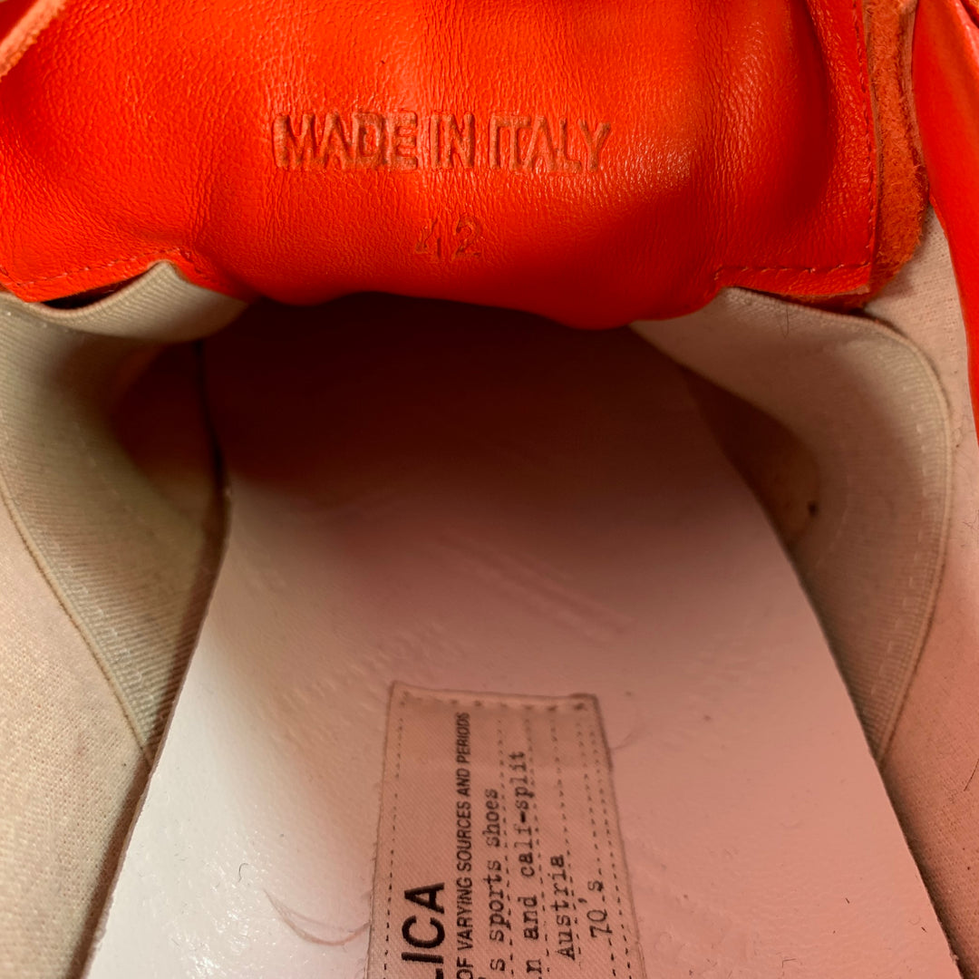 MAISON MARGIELA Size 9 Orange Leather 70's Sneakers