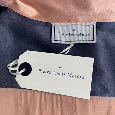 PIERRE-LOUIS MASCIA Size M Blue Blush Color Block Silk Long Sleeve Shirt