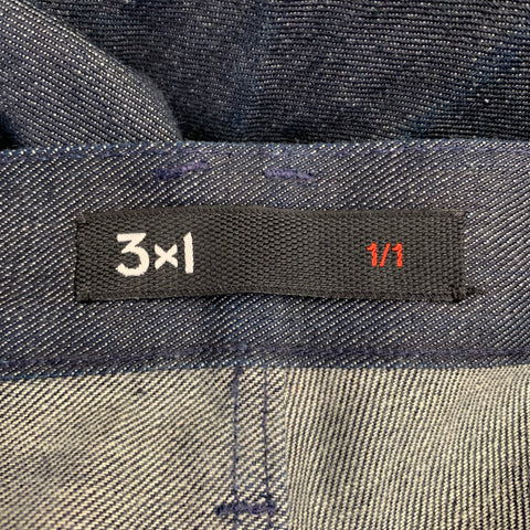3 X 1 Size 34 Navy Cotton Straight Jeans