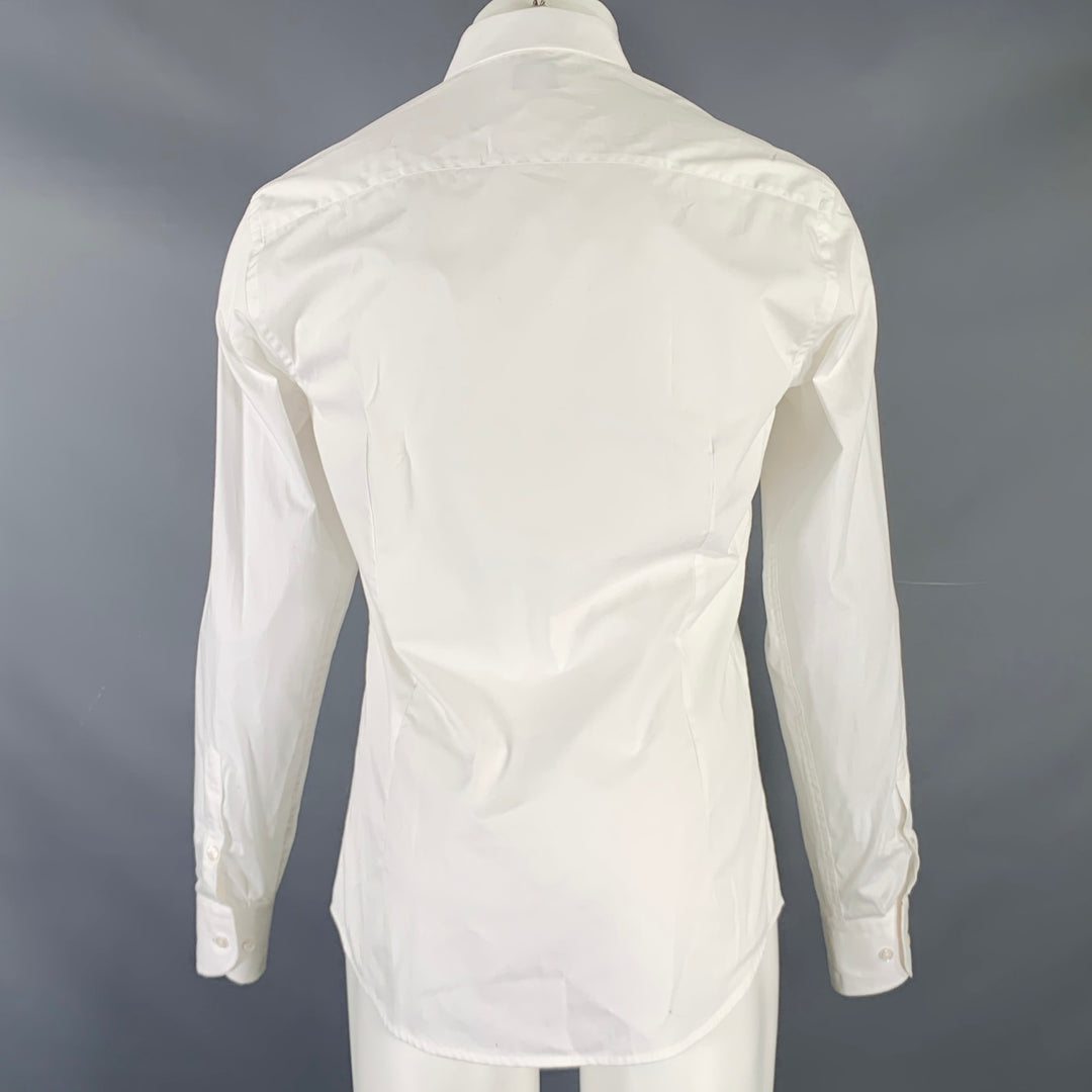 ARMANI COLLEZIONI Size 39 White Cotton Button Up Long Sleeve Shirt