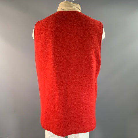 DORIANI Size XXL Tan Red Cashmere Reversible Vest