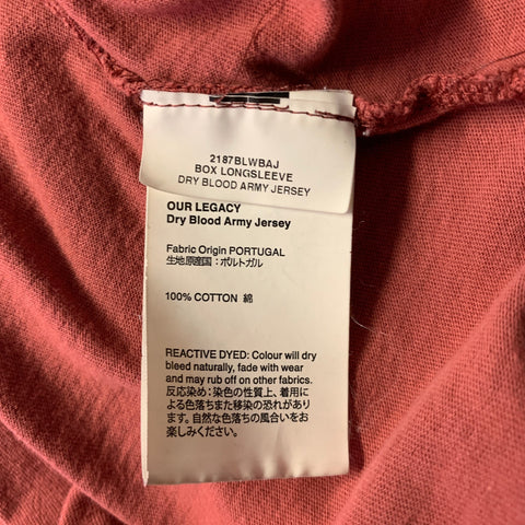 OUR LEGACY Size M Red Brick Cotton Long Sleeve T-shirt