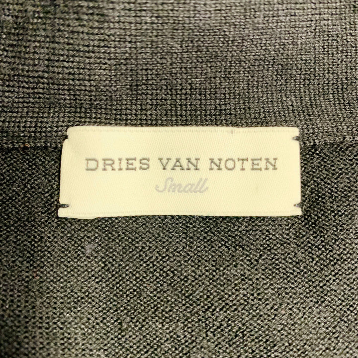DRIES VAN NOTEN Size S Black Merino Wool Blend Jersey V-Neck Pullover