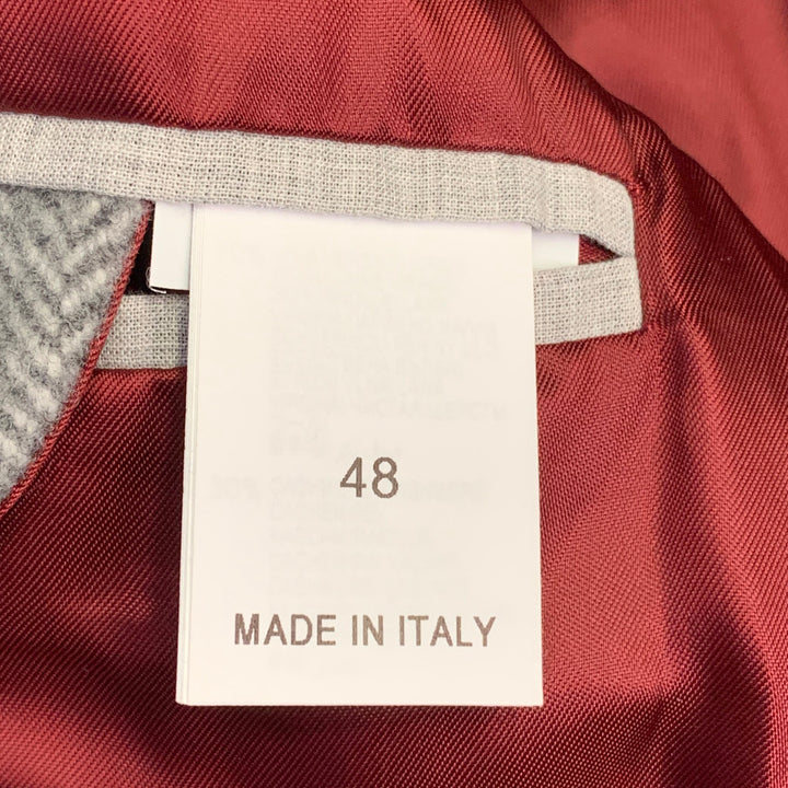 BRUNELLO CUCINELLI Size 38 Grey Herringbone Wool Cashmere Coat