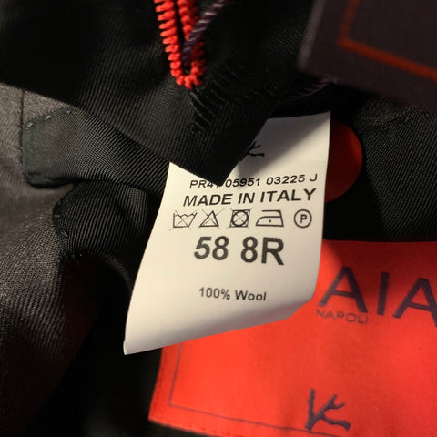 ISAIA Chest Size 48 Navy Dark Grey Wool Notch Lapel 40 37 Suit