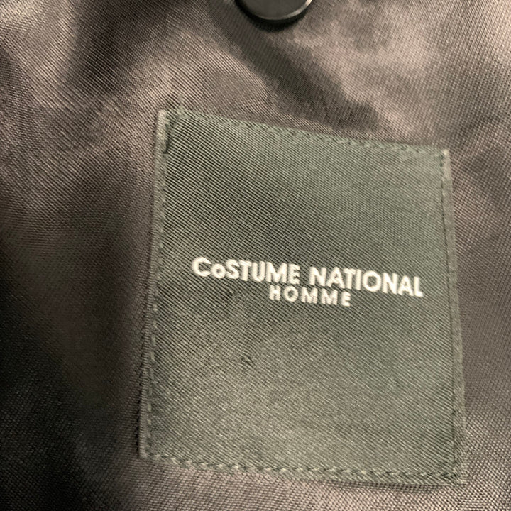 CoSTUME NATIONAL Size 42 Black Metallic Viscose Blend Peak Lapel Suit