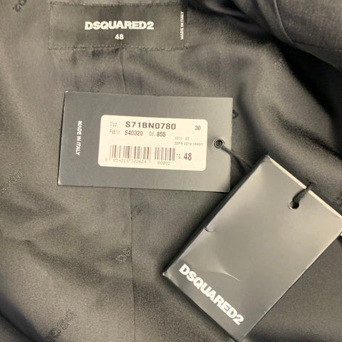 Veste de sport DSQUARED2 en laine mélangée anthracite à revers cranté, taille 38