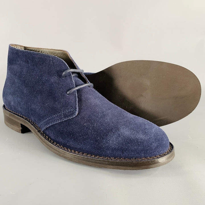 BELSTAFF Size 12 Navy Suede Leather Lace-Up Boots