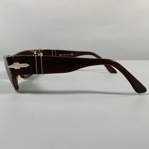 PERSOL Brown Silver Acetate Sunglasses
