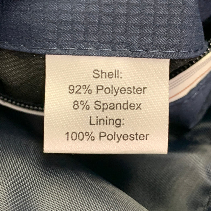 JOSEPH ABBOUD Size 40 Navy Polyester Blend Zip Up Snaps Coat