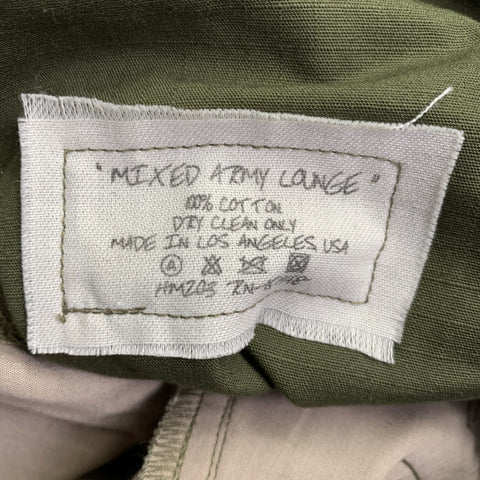 GREG LAUREN Size S Army Lounge Green Olive Patchwork Cotton Cargo Casual Pants