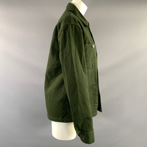 TELLASON Size S Green Hunter Green Cotton Cargo Jacket