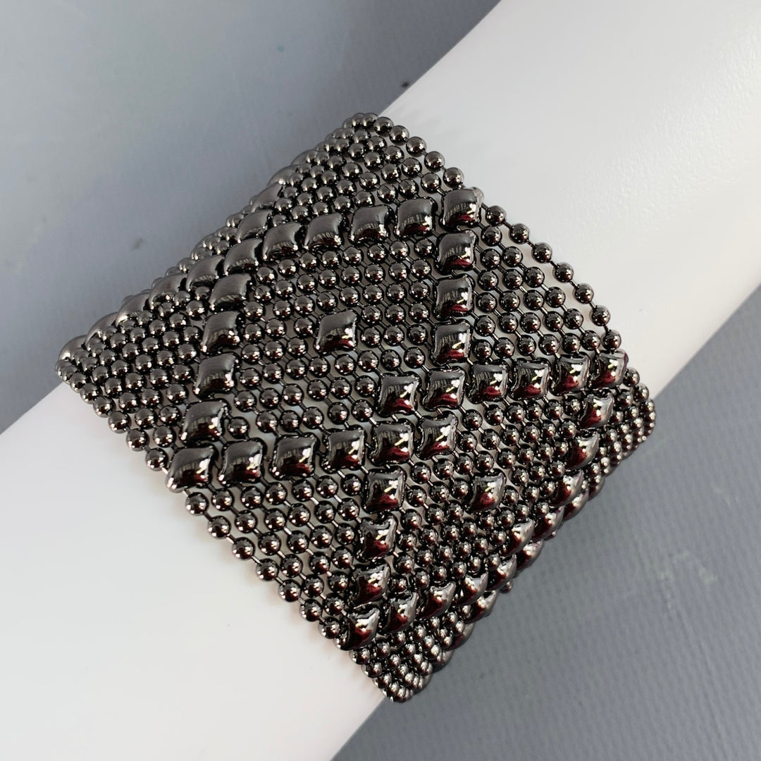 SG LIQUID METAL Silver Gunmetal Cuff Bracelet