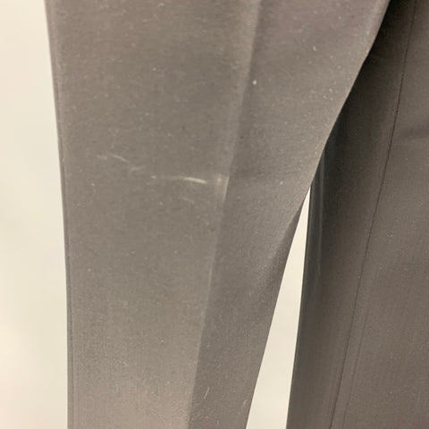 PRADA Talla 4 Pantalón de vestir recto con adornos de lana virgen negro
