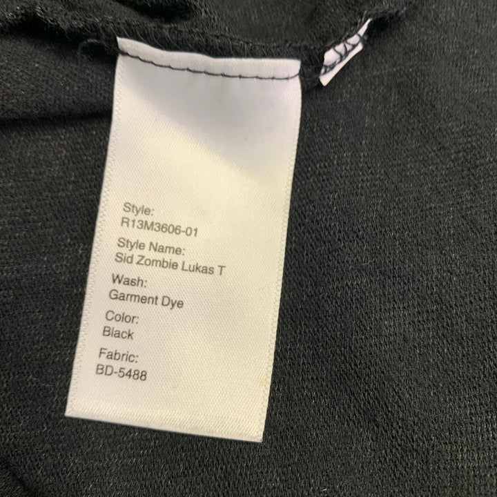 R13 SS18 Size XS Sid Zombie Lukas Black Red Print Cotton Blend Print T-shirt