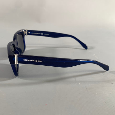 ALEXANDER MCQUEEN Blue Light Blue Stripe Sunglasses