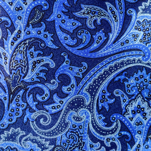 STEFANO RICCI Navy Blue Paisley Silk Tie