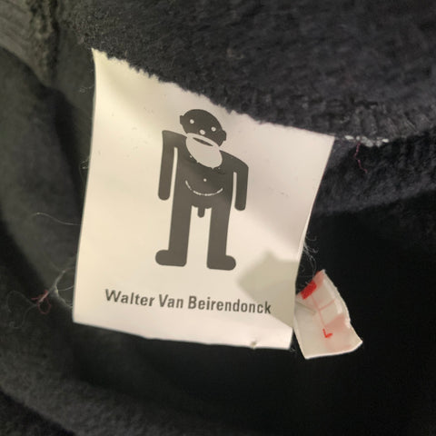 WALTER VAN BEIRENDONCK Size L Black Cotton Hoodie Jacket
