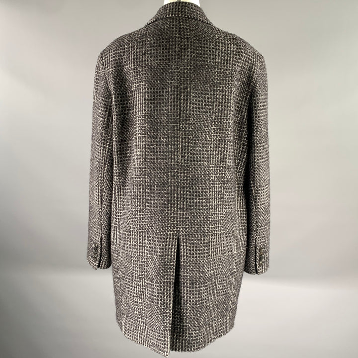 THE ROW Size XL Grey Black Wool Silk Blend Coat