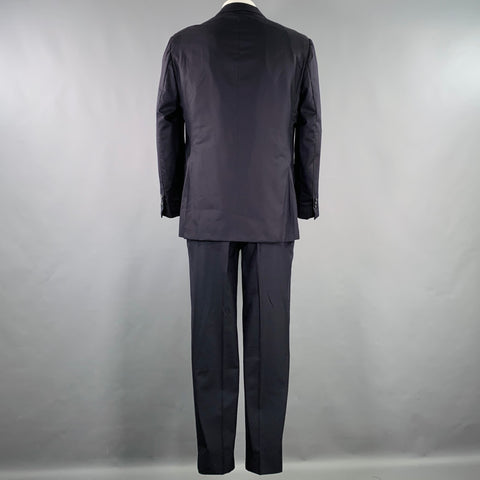 KITON Size L Navy Wool Notch Lapel Suit