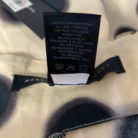 MARC by MARC JACOBS Size 8 Cream Black Cotton Blend Polka Dot Casual Top