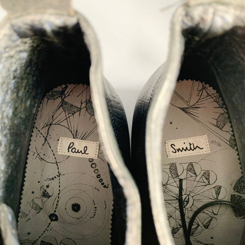 PAUL SMITH Size 12 Black Leather Lace-Up Ankle Boots