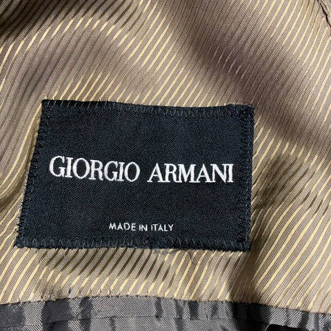 GIORGIO ARMANI Size 38 Brown Beige Woven Peak Lapel Sport Coat