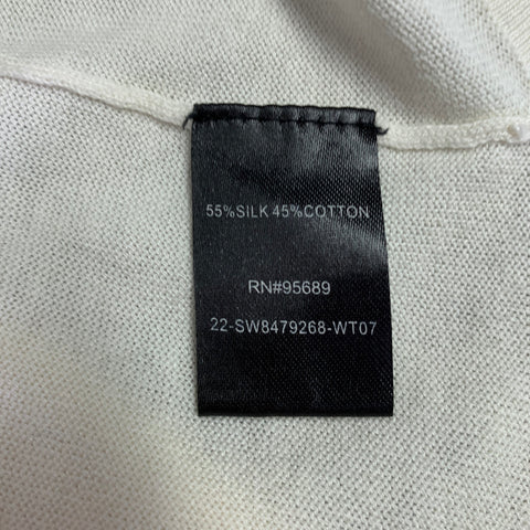 TODD SNYDER Size L Cream Eyelet Silk Cotton Short Sleeve Shirt