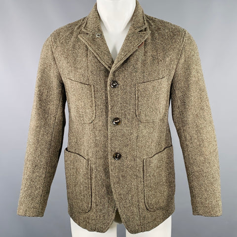 ENGINEERED GARMENTS Size S Taupe Brown Herringbone Peak Lapel Jacket