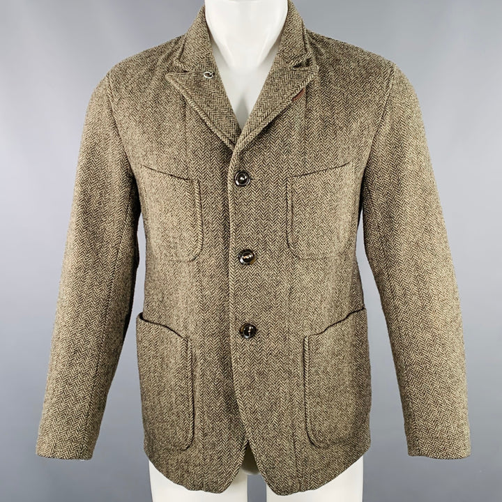 ENGINEERED GARMENTS Size S Taupe Brown Herringbone Peak Lapel Jacket