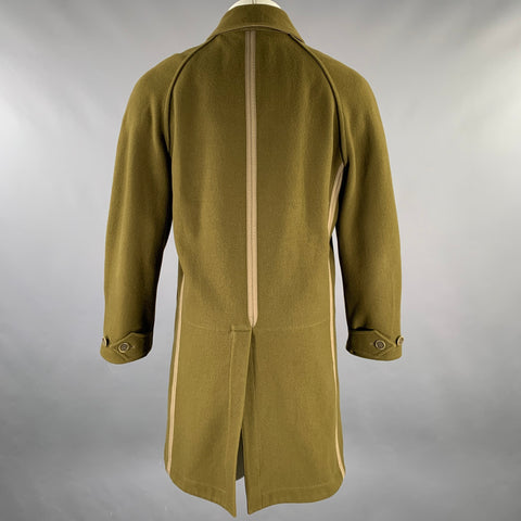 BURBERRY Size S Green Solid Wool Reversible Coat
