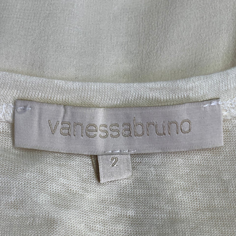 VANESSA BRUNO Size 2 Beige Linen Camisole Tank Double Layer Casual Top