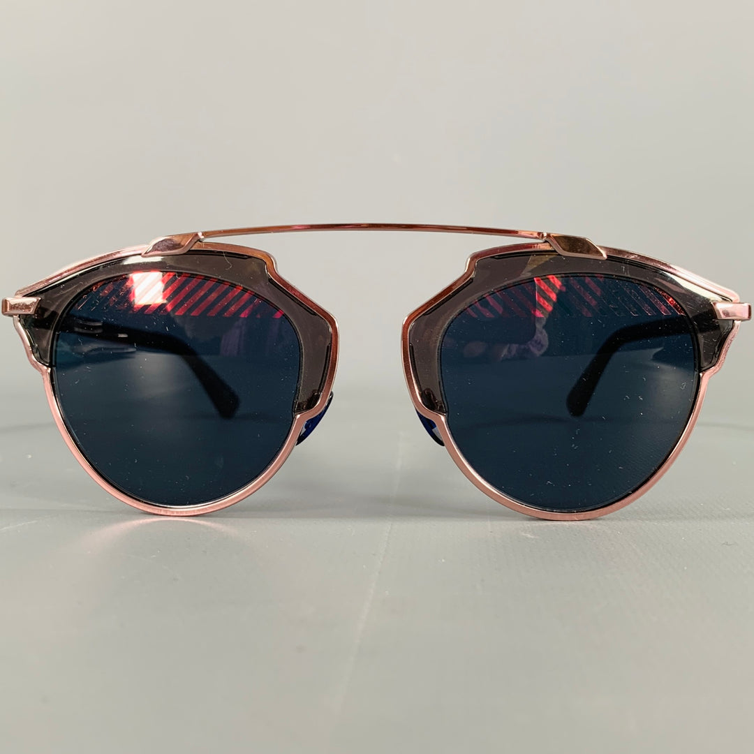 CHRISTIAN DIOR So Real Pink Grey Stripe Metal Sunglasses