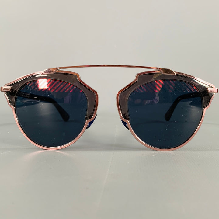 CHRISTIAN DIOR So Real Pink Grey Stripe Metal Sunglasses