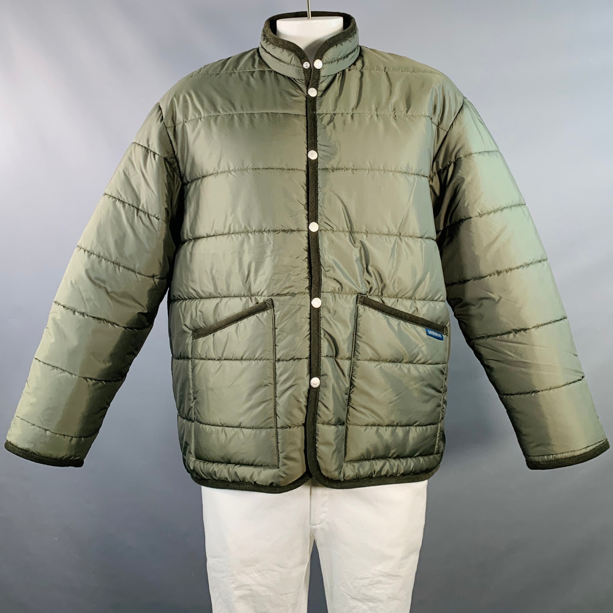 LAVENHAM Size 42 Mickfield Olive Quilted Polyester Puffer Jacket
