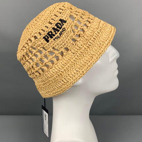Chapeau bob PRADA taille M beige naturel en crochet de viscose