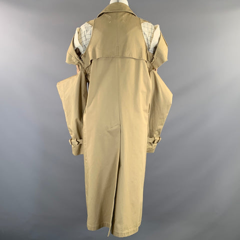 MAISON MARGIELA Size M Khaki Cotton Cut Out Trench Coat