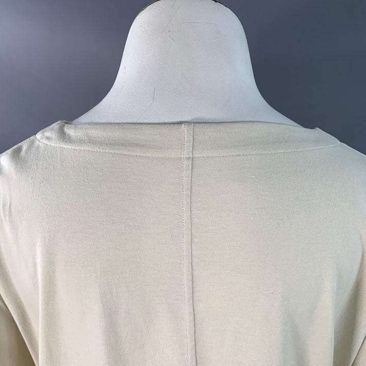 THE ROW Size L Beige Cotton Oversized One Pocket Scoop Neck Pullover