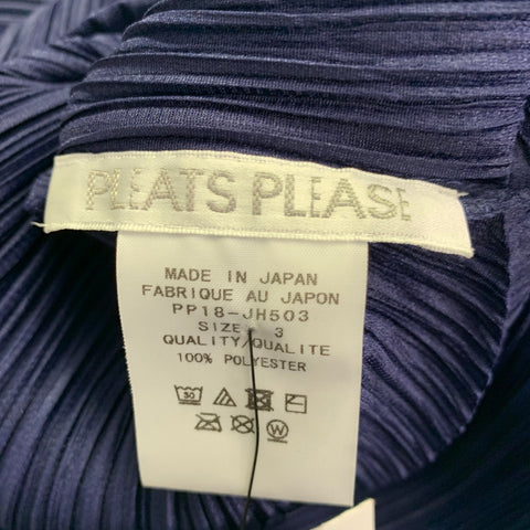 ISSEY MIYAKE Size L Navy Polyester Pleated Sleeveless Dress