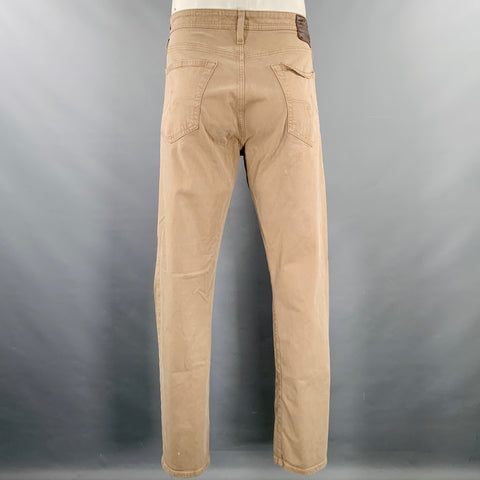 ADRIANO GOLDSCHMIED Taille 36 Everett Khaki Coton Mélangé Jean Coupe Pantalon Décontracté