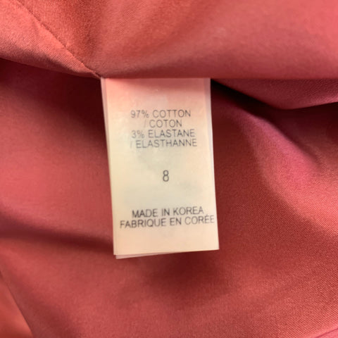 ELIE TAHARI Size 8 Red Cotton Blend Notch Lapel Jacket Blazer