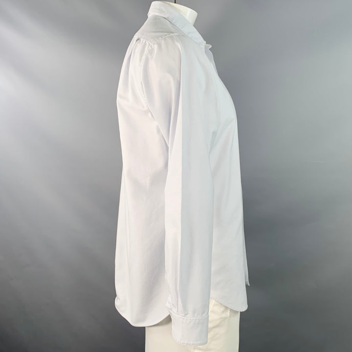 MARGARET HOWELL Size L Light Blue Cotton One Pocket Long Sleeve Shirt
