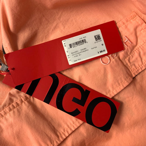 HUGO BOSS Size M Pink Solid Cotton half zip Jacket