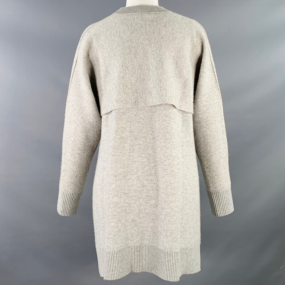 PROENZA SCHOULER Size XS Heather Grey Cashmere Blend Crew Neck Large Pockets Pullover