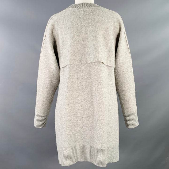 PROENZA SCHOULER Size XS Heather Grey Cashmere Blend Crew Neck Large Pockets Pullover