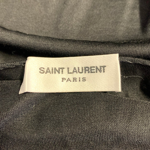 SAINT LAURENT Size M Black Viscose V-Neck Blouse