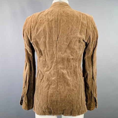CoSTUME NATIONAL Size 38 Brown Textured Cotton Metal Blend Velvet Notch Lapel Jacket